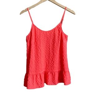 Lilly Pulitzer Coral Seersucker Cami Tank Pink Sun Ray Size XS